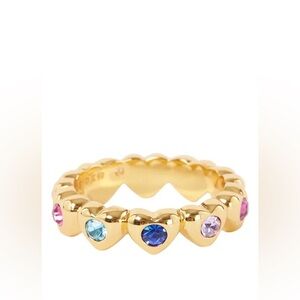 NWT Kurt Geiger rainbow heart ring. Size 8.